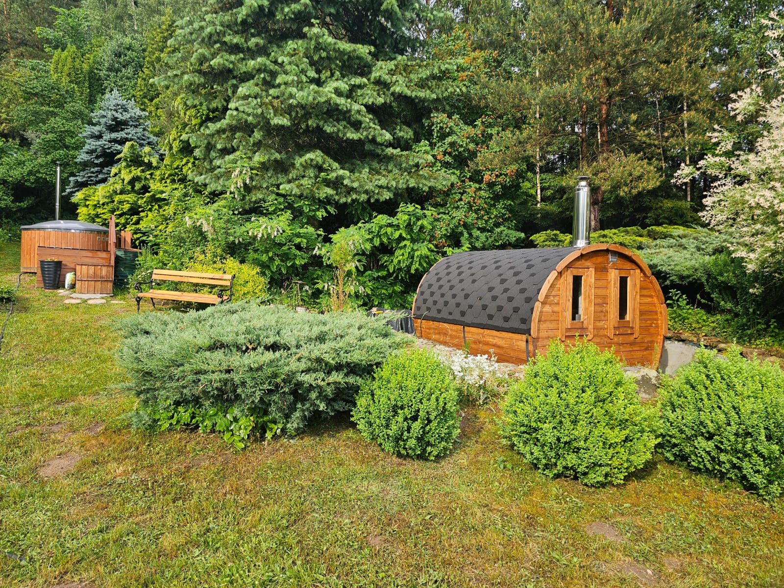 Sauna s koupacím sudem