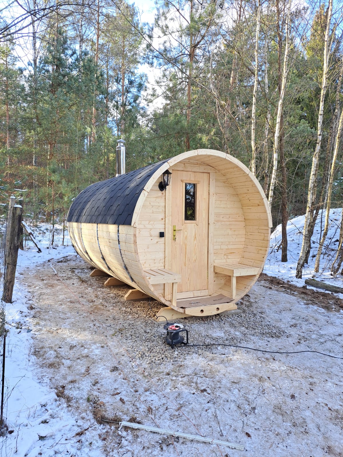 Zahradní sudová sauna