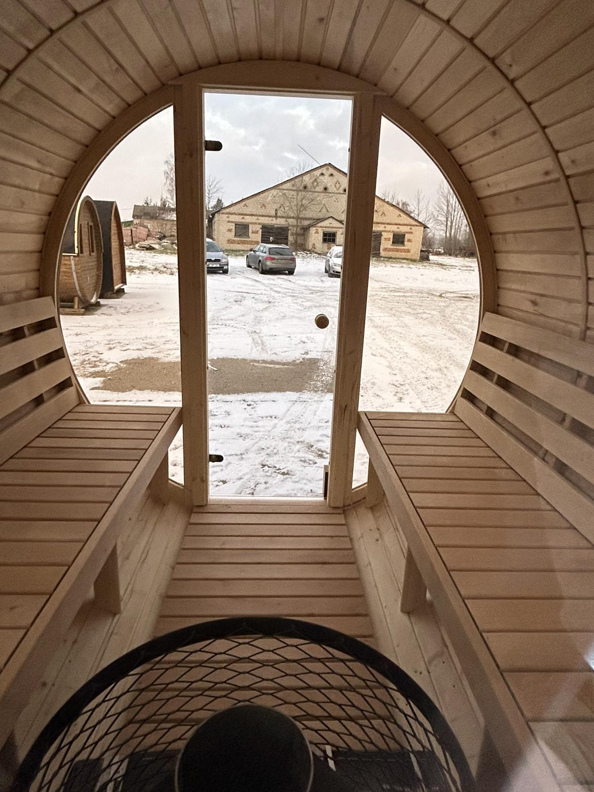 Barrel sauna s kamny